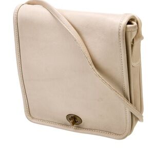 Coach Vintage y2k 90s Willis flap turnlock crossbody bag bone cream 8845